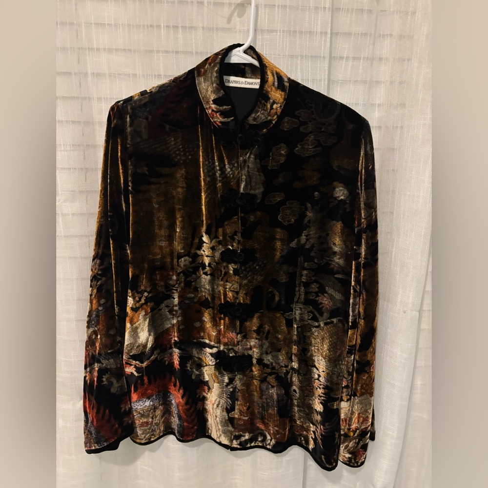Draper’s & Damon’s Velvet Silk Blend Asian Inspired Jacket